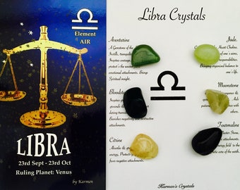 Libra Crystals Set, Libra Birthstone Set, Libra gift set, Libra Crystal Set, Libra Zodiac crystals. Libra birthstones