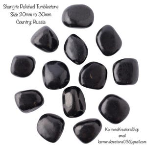 Shungite, polished tumblestone