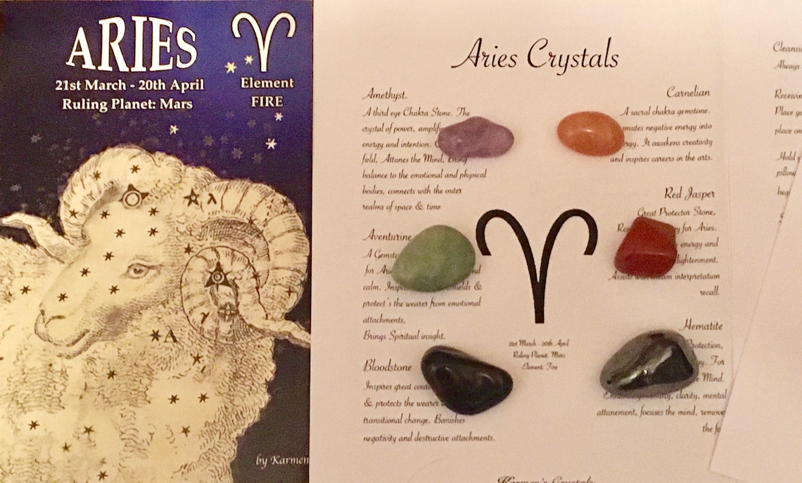 Aries Birthstone Set Aries Crystals Aries Gemstones Aries Etsy