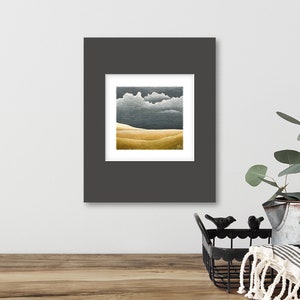 Modern landscape art print of an approaching storm. Small giclee print on high quality, lightly textured archival paper. image 2