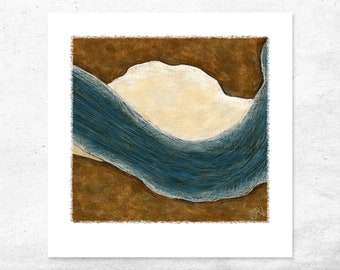 Murray River Landscape Giclee Art Print, Rustic country farmhouse with an abstract twist