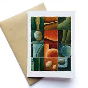 Blank Greeting Card, Abstract Quirky Art Design, Suit any Occasion, Artwork by Australian Artist, Original Art, Red Blue Orange