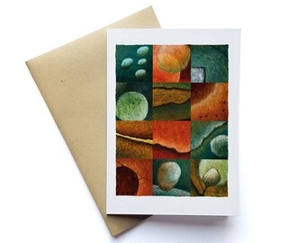 Australian artist blank greeting card, share the gift of art when sending cards. High quality rustic modern design