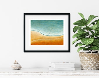 Australian abstract art print of a peaceful, coastal landscape to suit your contemporary décor