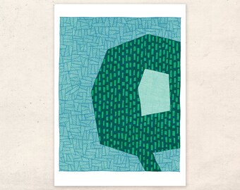 Art Print, Small abstract portrait ideal for a modern home or office