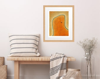 Abstract Rustic Art Print of an outback creek with a smouldering camp fire