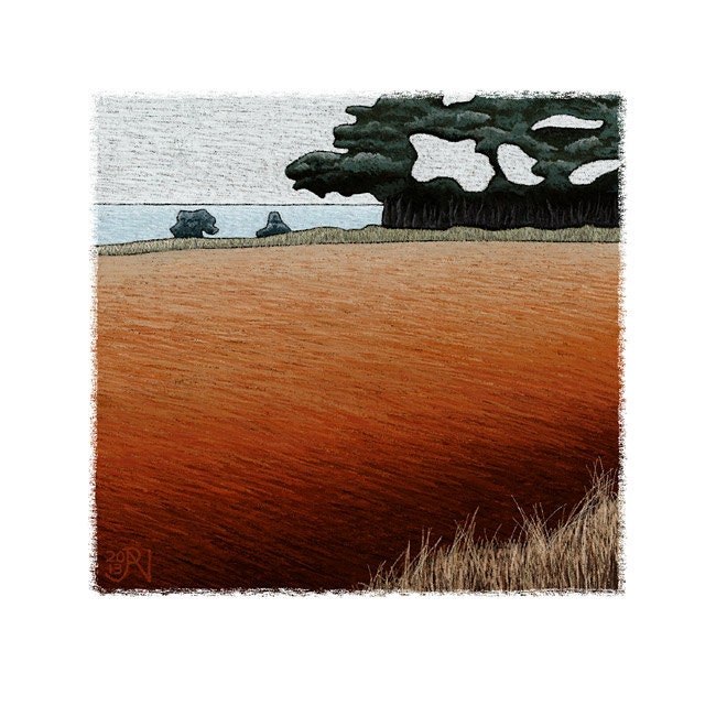 Australian Landscape Art Print Bold Color Australian Giclee Etsy