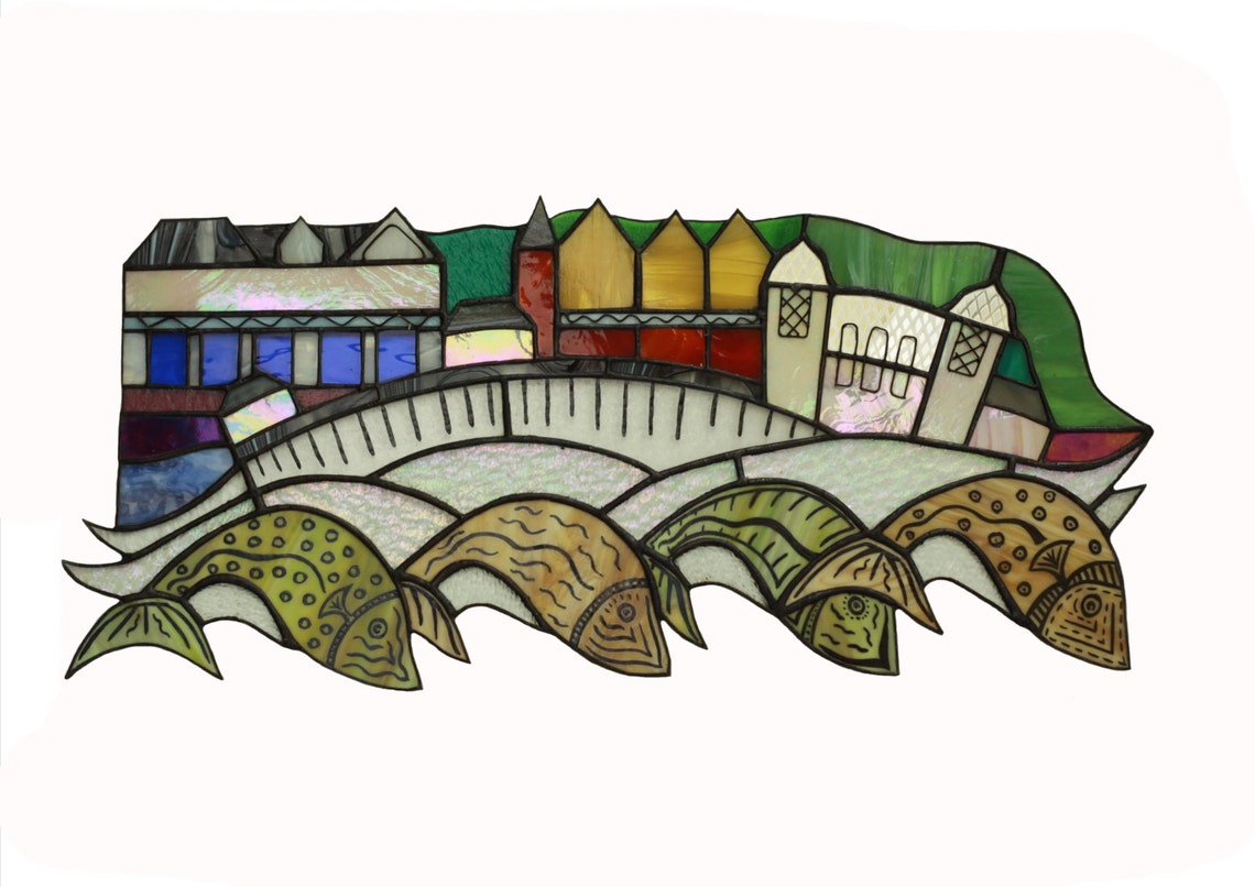 Penarth Sea Front Stained Glass Wall Panel Etsy