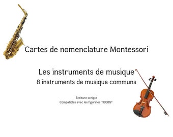 Montessori musical instruments nomenclature cards