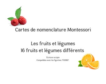 Montessori fruit and vegetable nomenclature cards