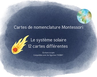 Montessori solar system nomenclature cards
