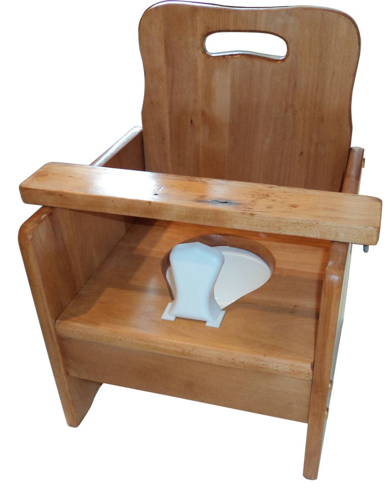 Wooden potty chair with tray /bar old fashioned ready for Etsy