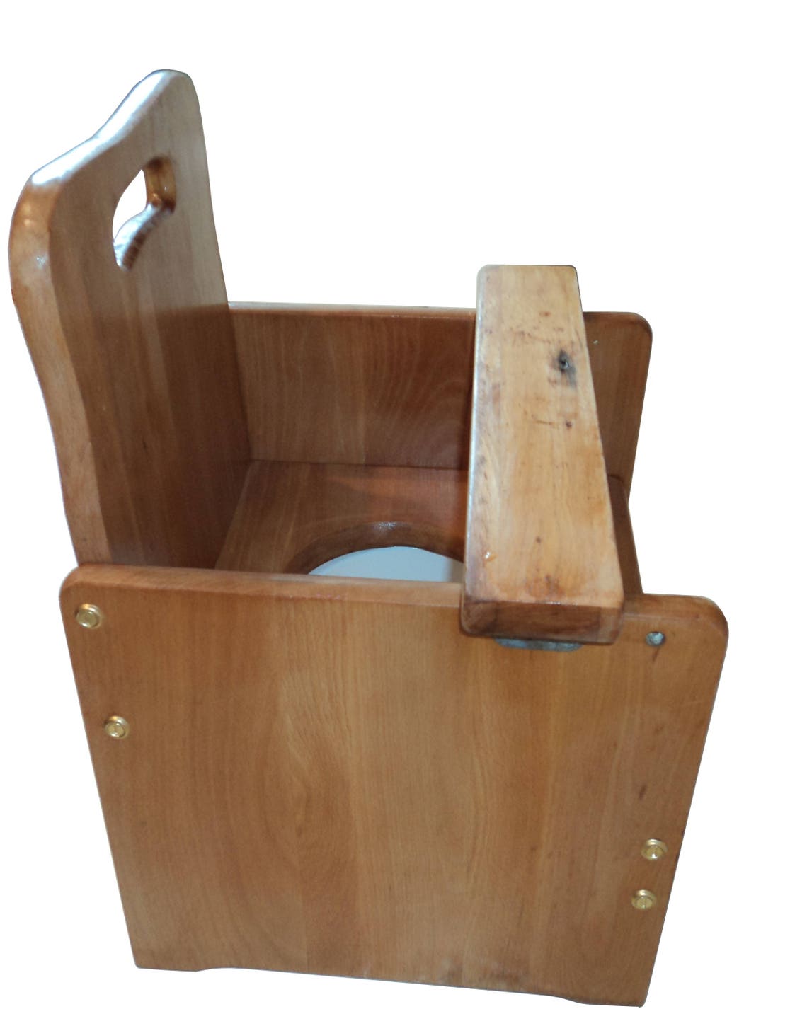 Wooden potty chair with tray /bar old fashioned ready for Etsy