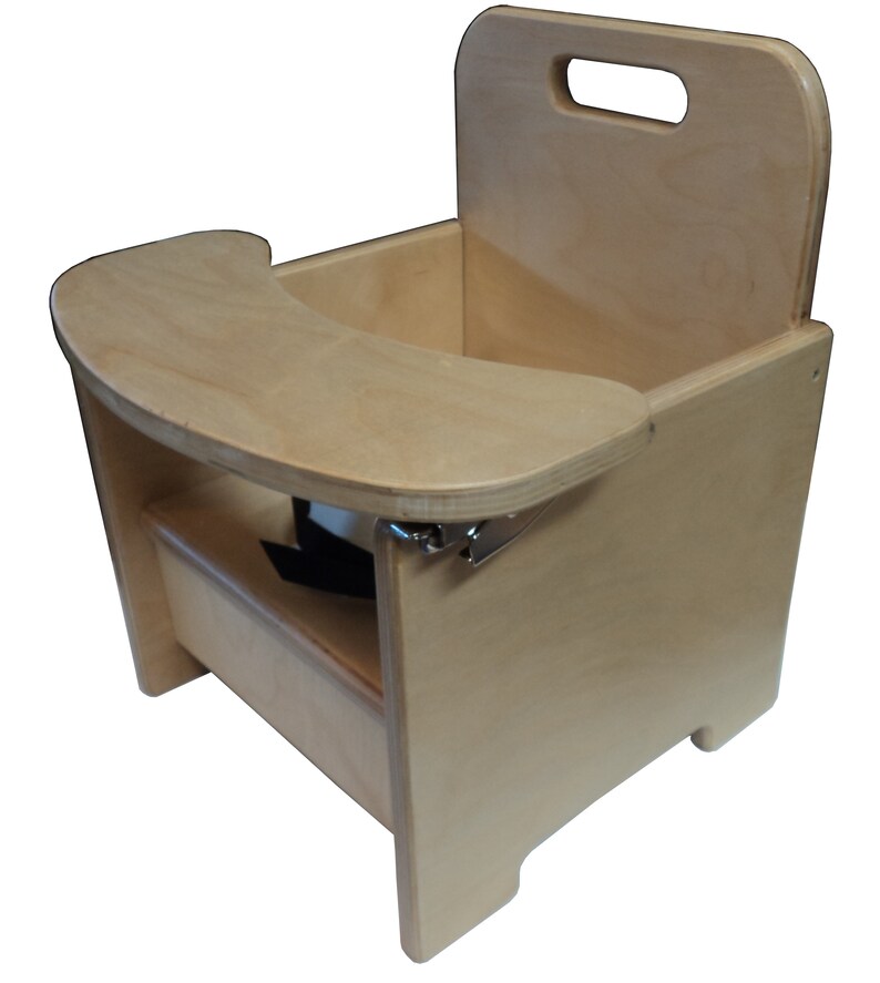 A New Wooden Potty Chair W/ Latching Tray, Pot, and Pee Deflector