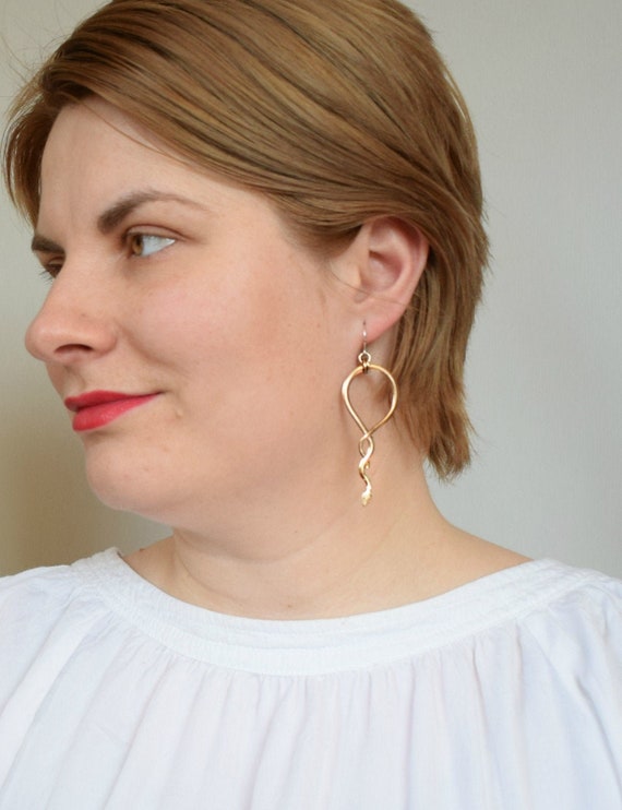Snake Earrings Inspired By Nordic Medieval Weddings Long Etsy