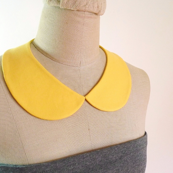 Peter Pan Collar Detachable Collar, yellow collar necklace, fabric collar necklace