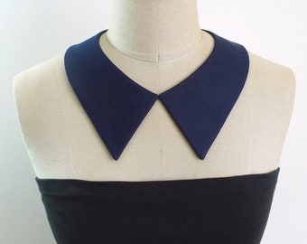 Peter Pan Collar, Detachable Collar, Deep blue collar necklace, Removable collar