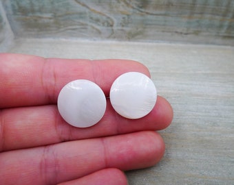 Mother of Pearl Stud Earrings: Hypoallergenic Stainless Steel Posts