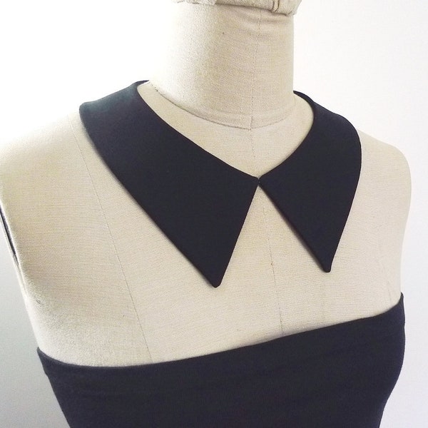 Peter Pan Collar Detachable Collar, black collar necklace, Removable collar, Fabric collar necklace