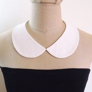 Peter Pan Collar Detachable Collar, white collar necklace, fabric collar necklace image 1