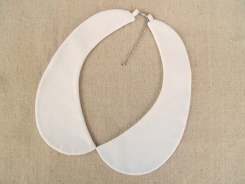 Peter Pan Collar Detachable Collar, white collar necklace, fabric collar necklace image 3