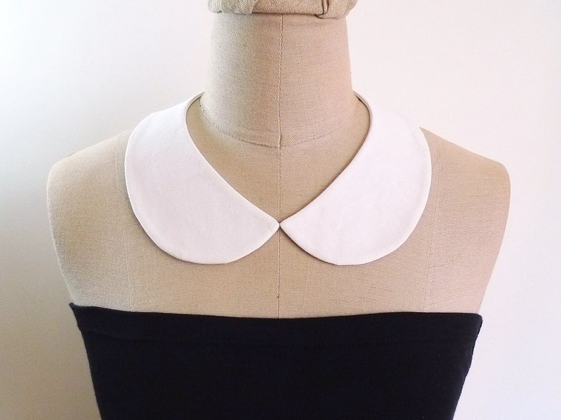 Peter Pan Collar Detachable Collar, white collar necklace, fabric collar necklace image 1