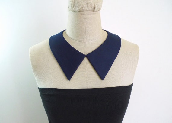 Peter Pan Collar, Detachable Collar, Deep blue collar necklace, Removable collar