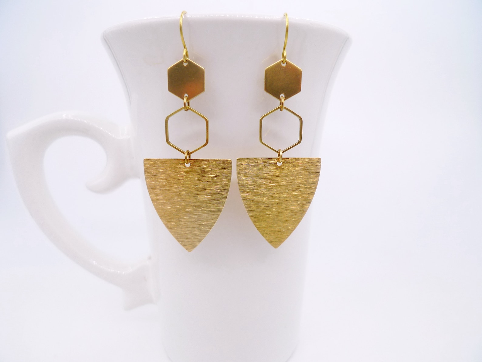 Filo Orecchino In Ottone - Ganci Auricolari In Ottone Grezzo - Risultati Orecchini - Forniture Di Gioielli - 31x7.95x0.66mm - PP1496 - Italia - Foto 11