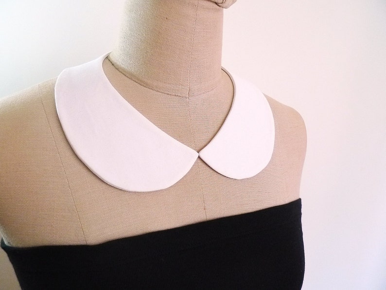 Peter Pan Collar Detachable Collar, white collar necklace, fabric collar necklace image 2