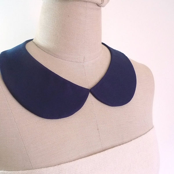 Peter Pan Collar Detachable Collar, Deep blue collar necklace