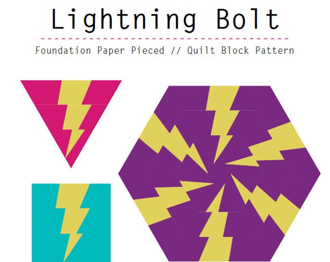 Lightning Bolt Quilt Block Pattern Foundation Paper Piecing Pattern