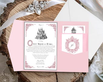 Storybook Wedding Invitation Suite | Fairytale Castle Princess Invite (Digital)
