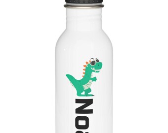 Gepersonaliseerde dinosauruswaterfles: 20 oz roestvrijstalen bidon voor kinderen