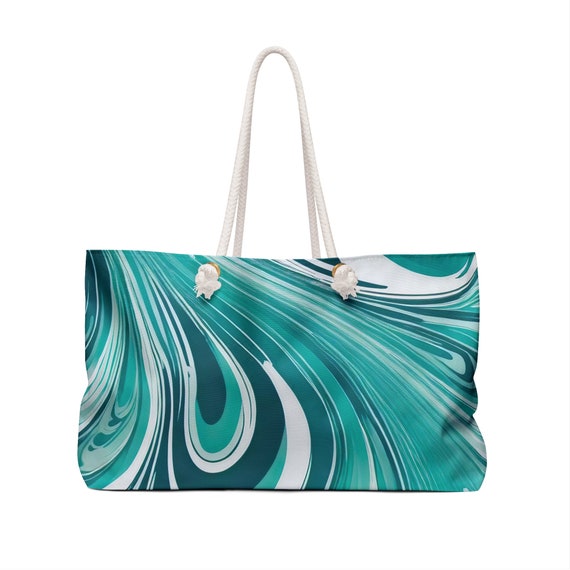Aqua Weekender Bag, Weekender Bag, Travel Bag, Weekend Bag, Beach Bags, Mom  Gift, Women Handbags, Handbags, Beach Bag, Gifts, Tote Bag, Tote - Etsy