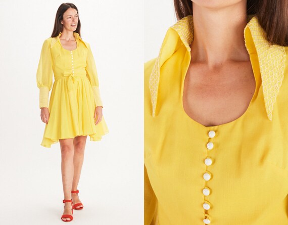 Long Sleeve Full Skirt Mini Dress 