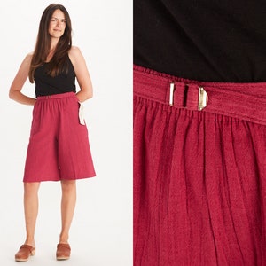 Vintage 80er Jahre Maroon Culotte Shorts