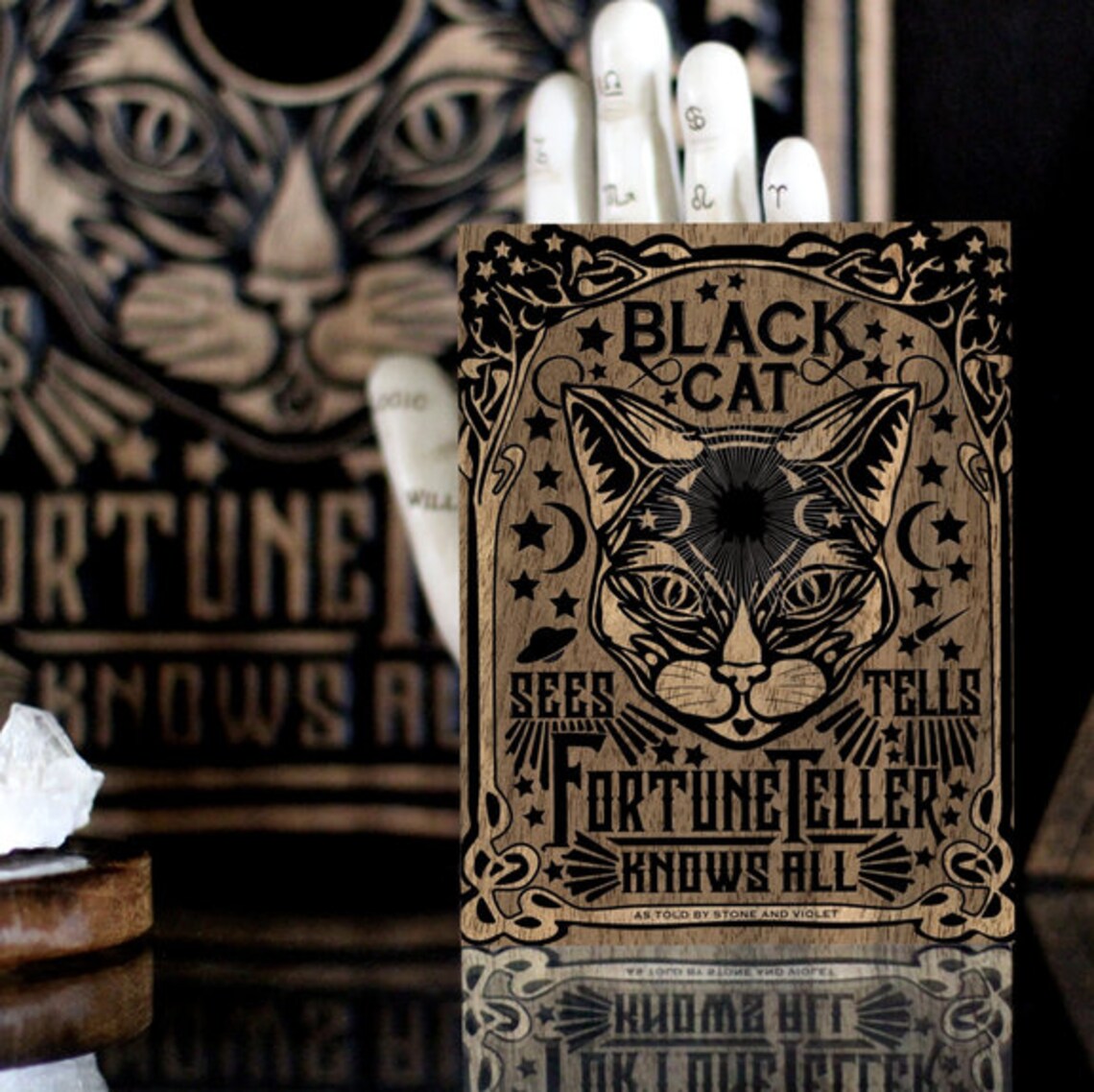 Black Cat Fortune Teller Postcard Print 4.25 x 5.5 Etsy