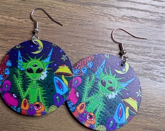 Trippy Alien Earrings