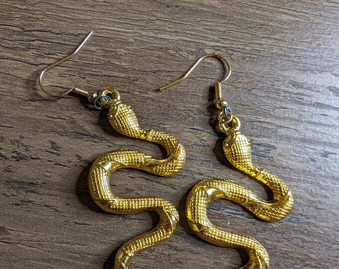 Gold snake earrings