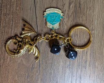 dragon dice keychain