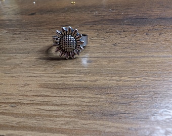 silver sunflower rings