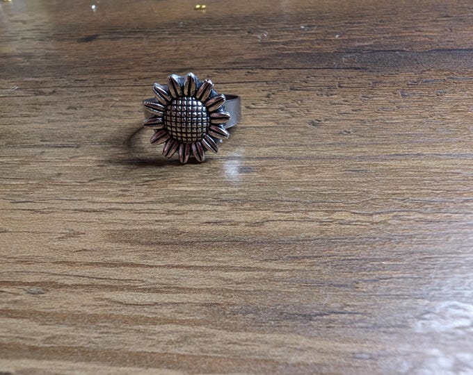silver sunflower rings