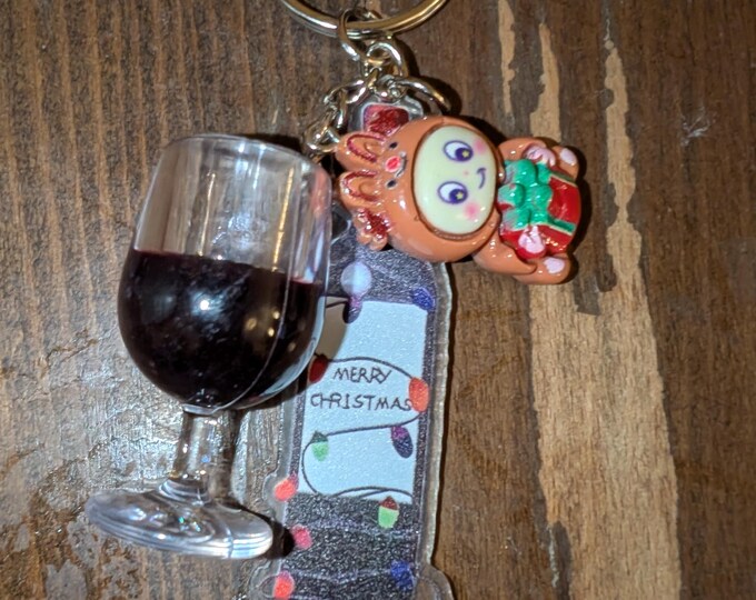 Christmas wine keychains