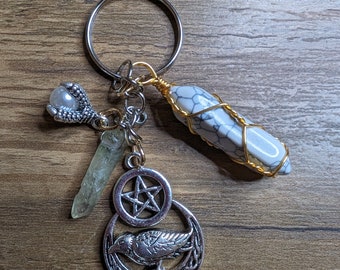 crystal moon keychain