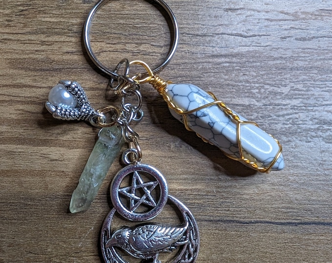 crystal moon keychain