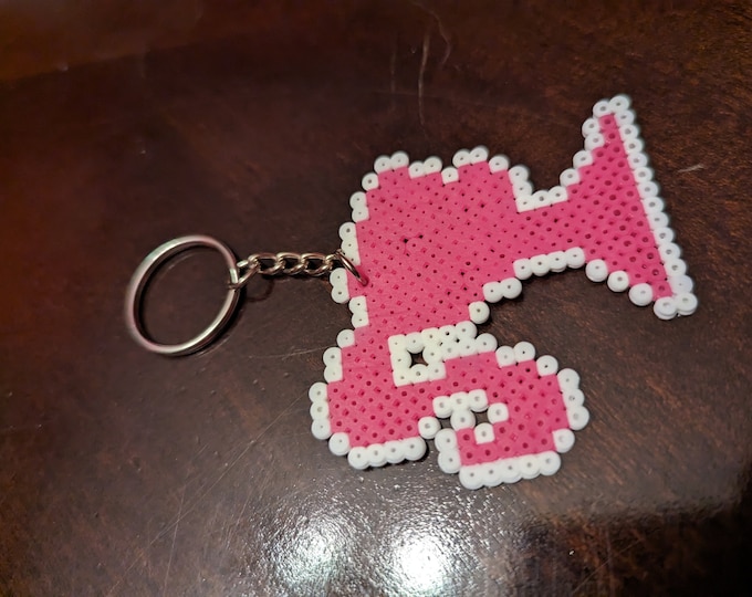 Perler Bead Dollhead Keychain