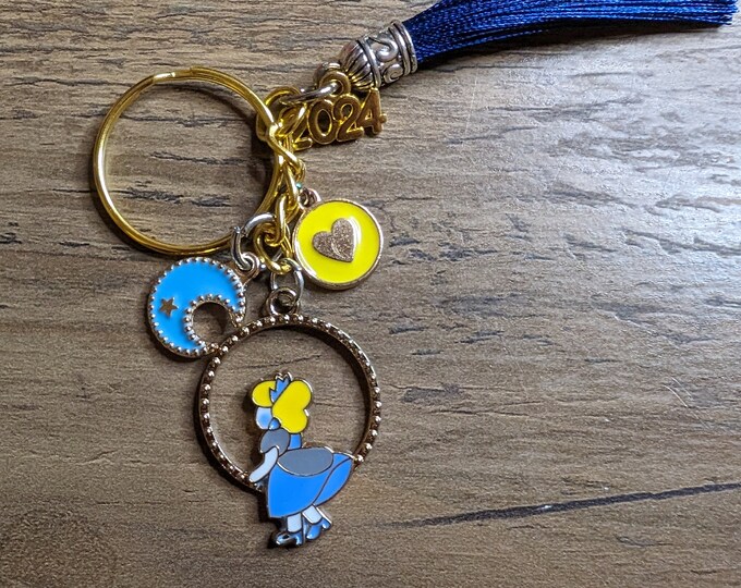 Blue princess keychain