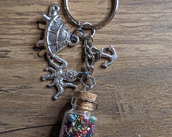 Party glass beach keychain