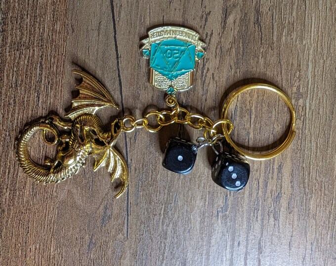 dragon dice keychain