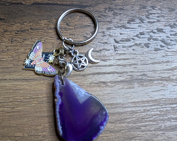 Agate stone keychains